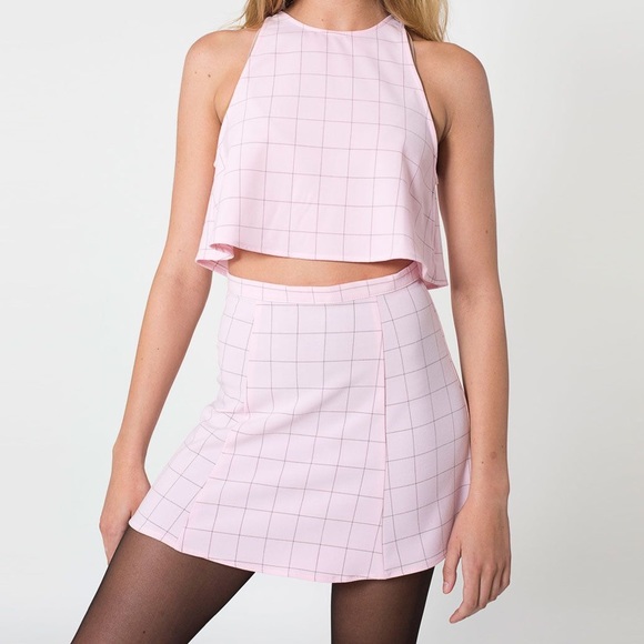 American Apparel Dresses & Skirts - American Apparel Lulu Grid Set in Pink 💕